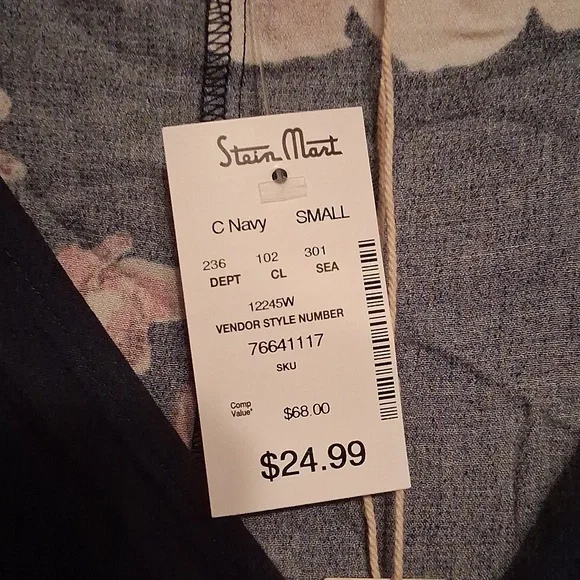 lovestitch Navy Floral Tie-Front Blouse - Picture 6 of 6